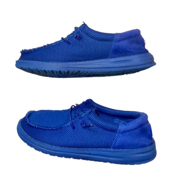 HEY DUDE Wally youth funk mono canvas shoes boys slip on loafers size 2 - Picture 6 of 15